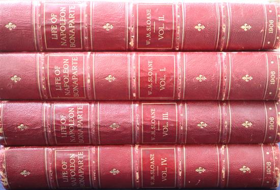 Sloane W. M. Life of Napoleon Bonaparte. 4 vols. Many colour and other plates, quarto, half red morocco. New York, 1906.ED